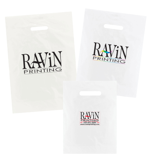 Clear Frosted Die Cut Handle Flat Bags