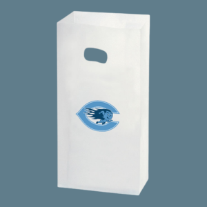 Clear Frosted Die Cut Handle Square Bottom Bags